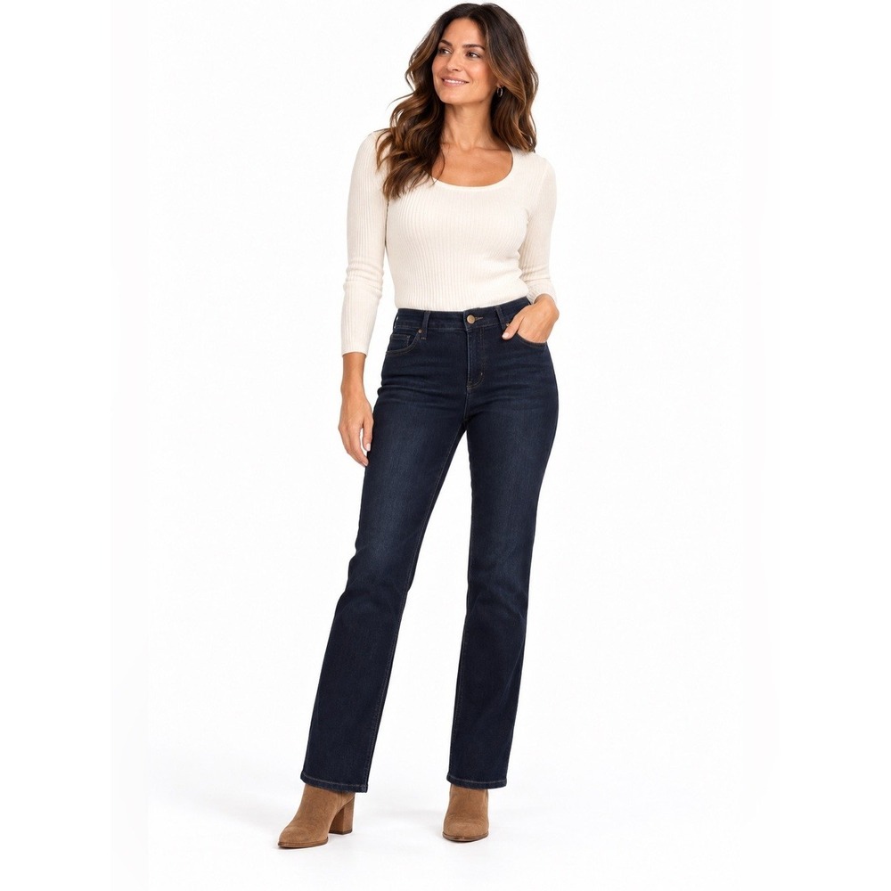 Chico's So Slimming Jeans Size 3 Short Dark Wash Straight Leg Stretch